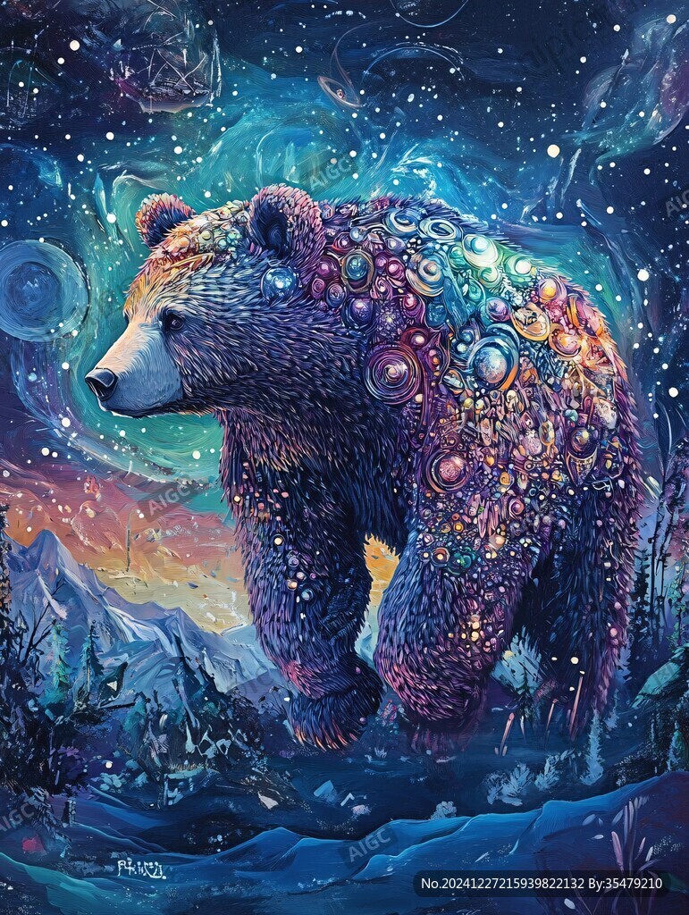 手绘熊ip插画