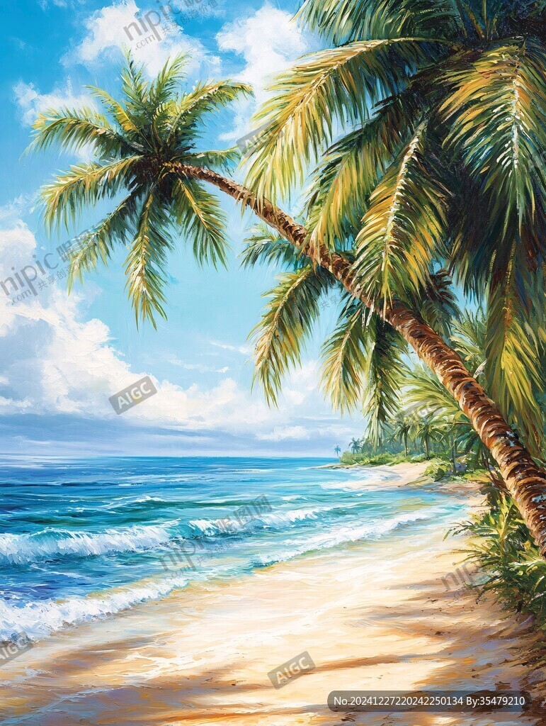 海滩风景画