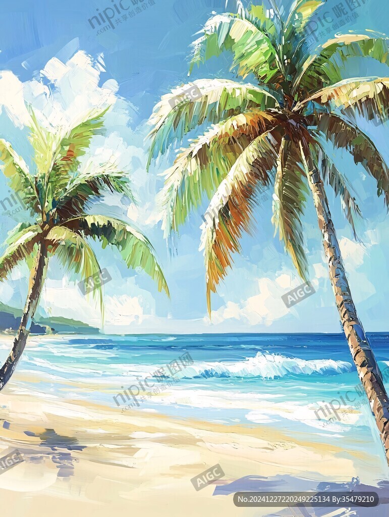 海滩风景画