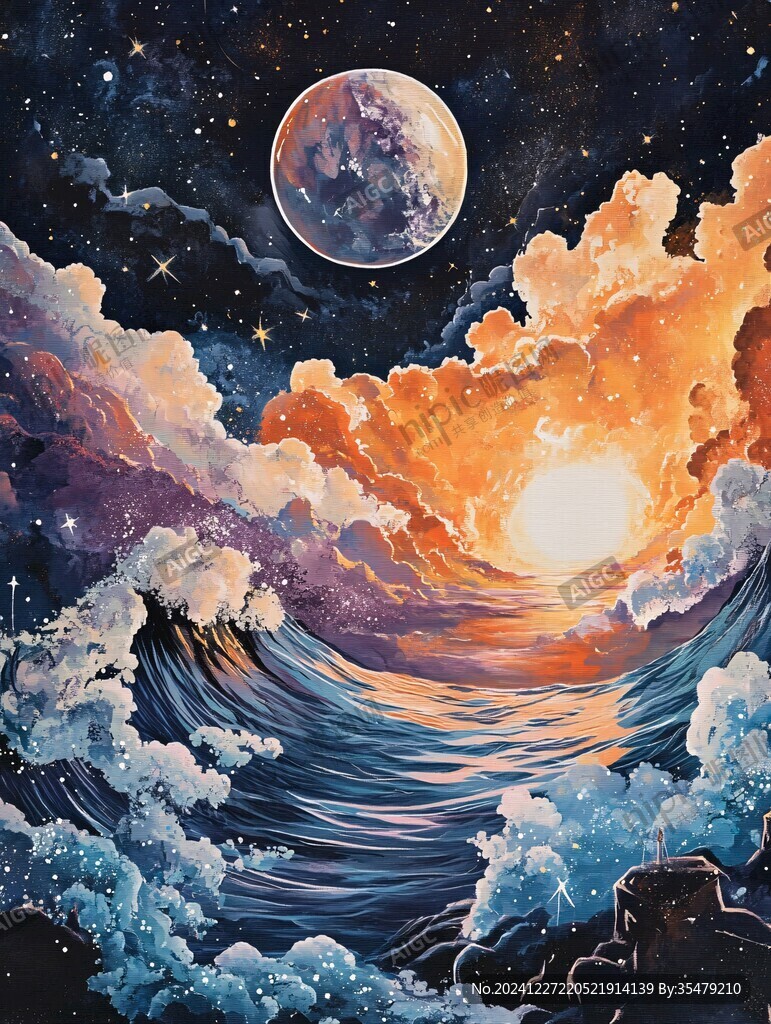 海洋流体画宇宙