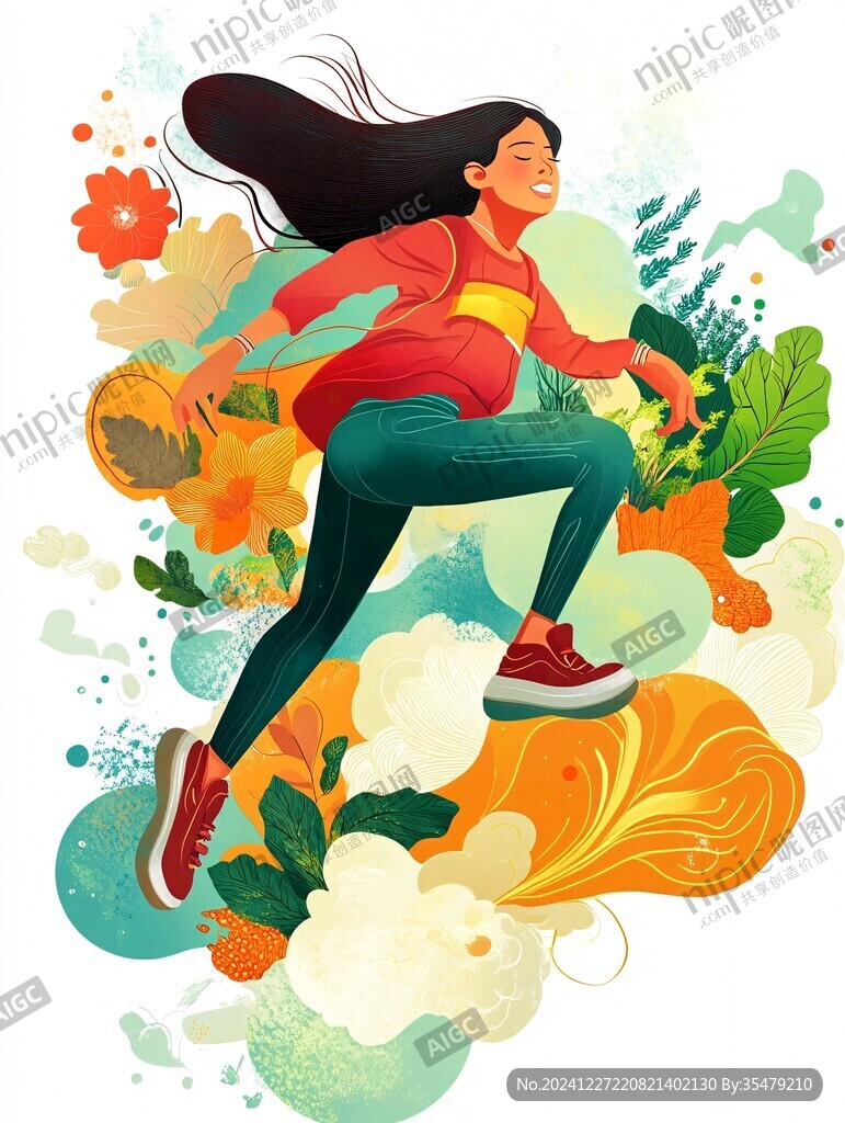 运动动感人物节日插画
