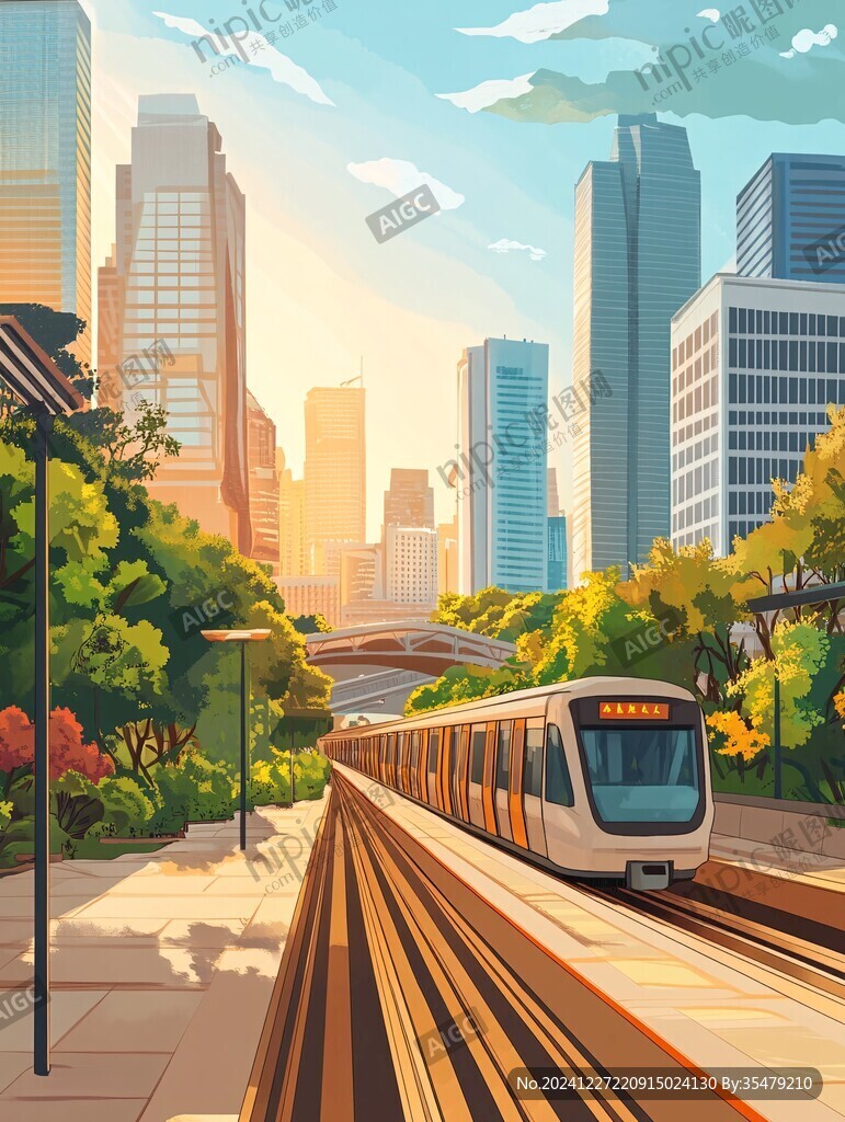 地铁插画
