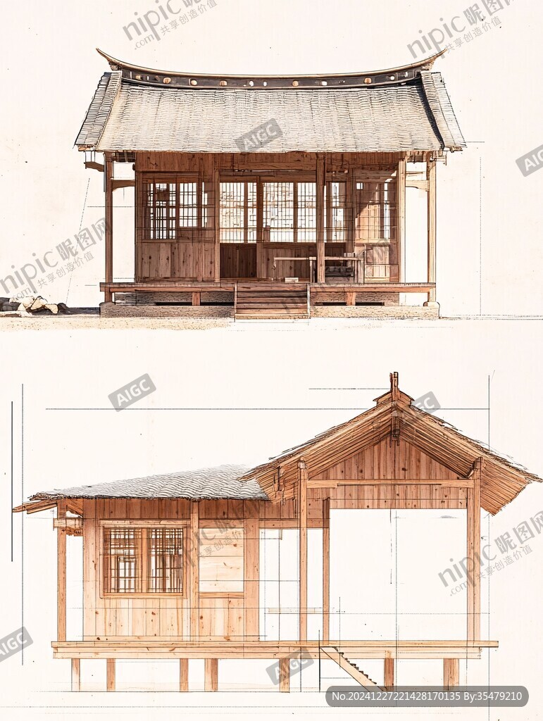 中式建筑木作模型