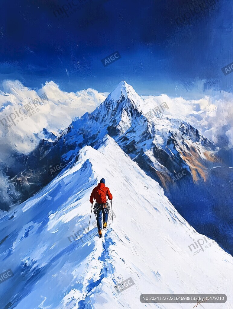 珠穆拉玛峰插画