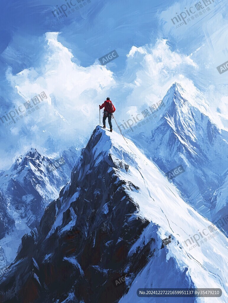 珠穆拉玛峰插画