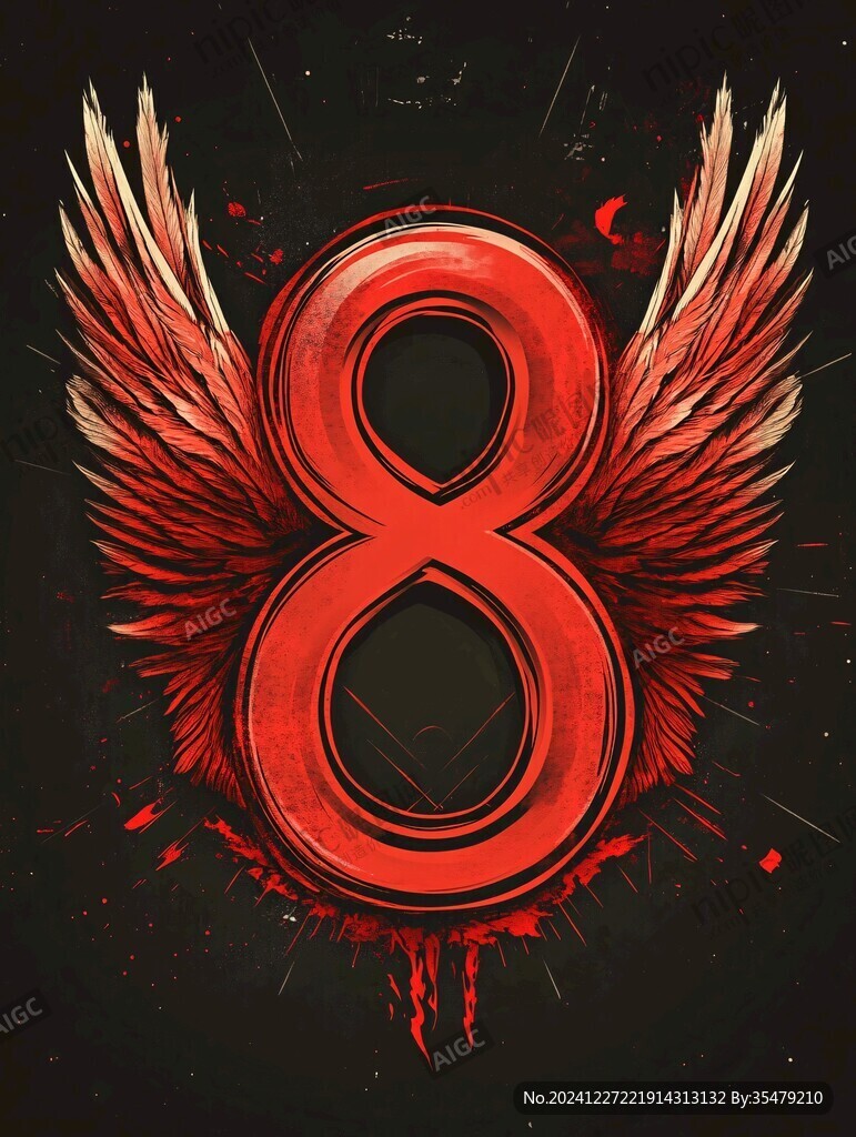 数字8翅膀logo
