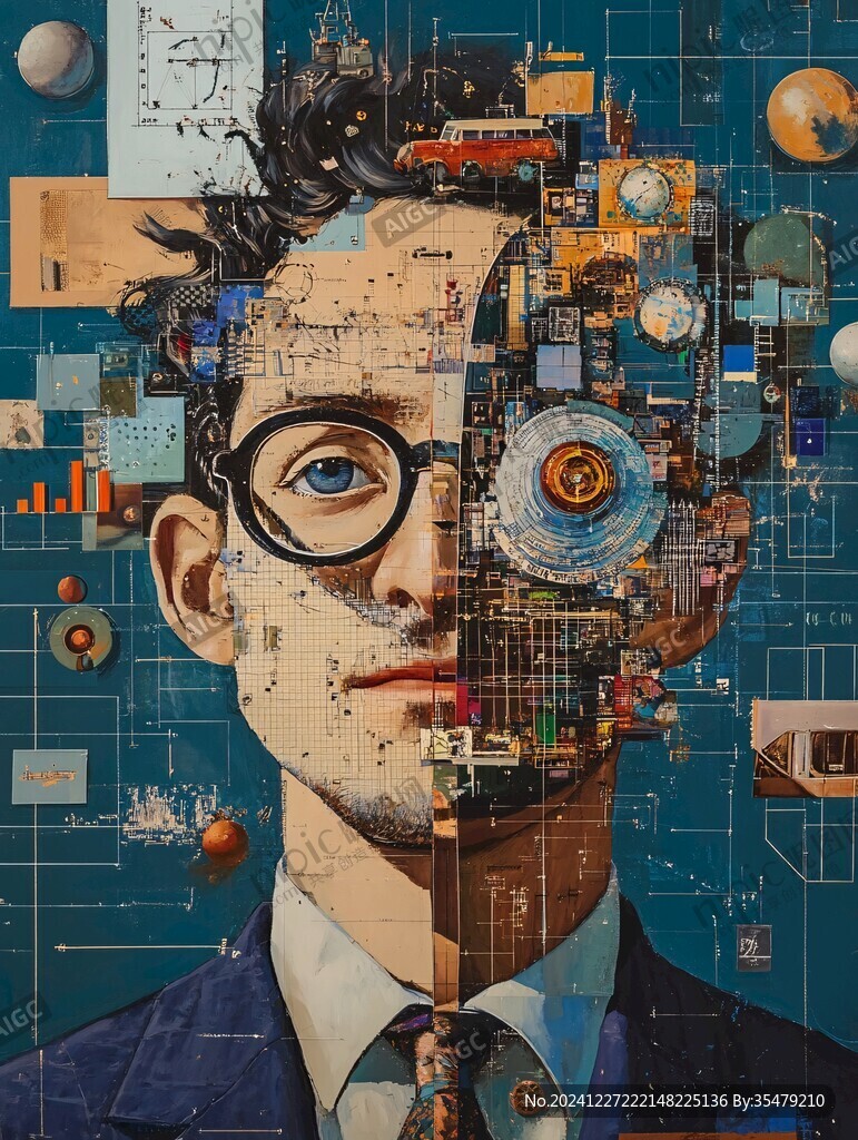 科技男插画