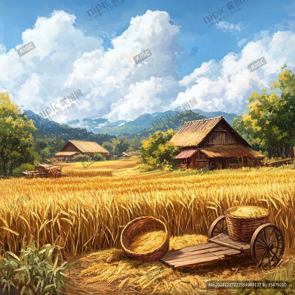 乡村场景插画