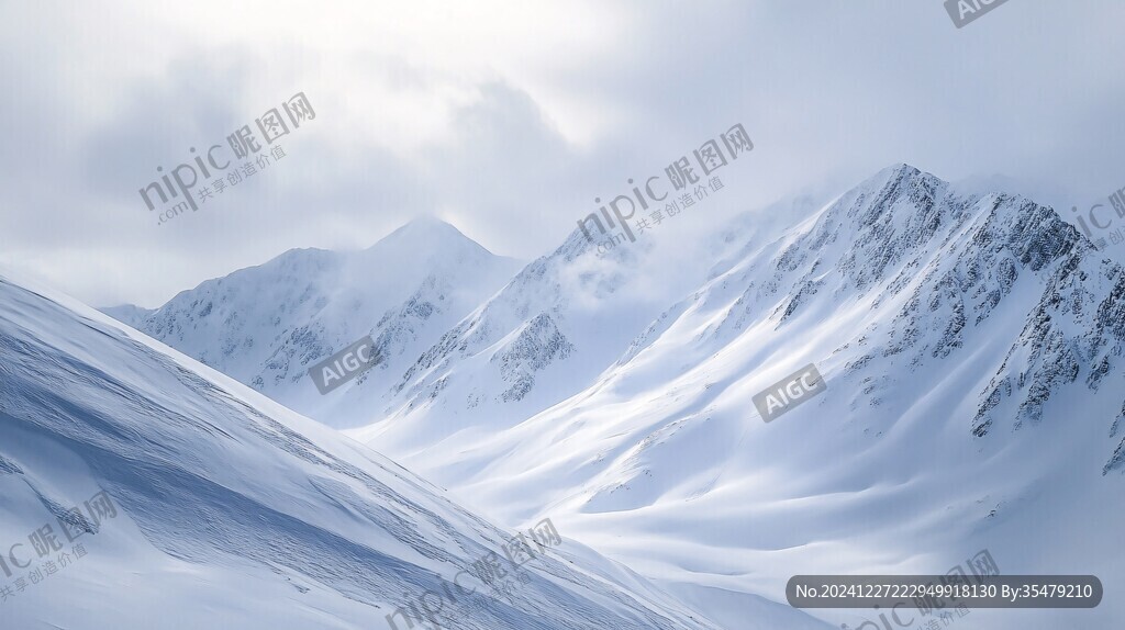 电脑绘画雪山
