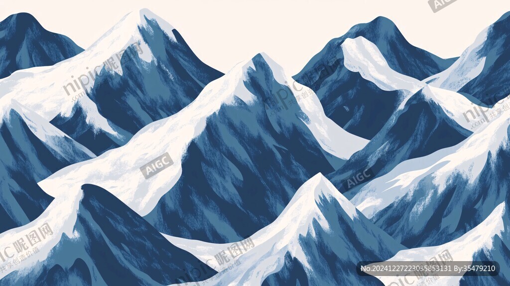 雪山插画图案