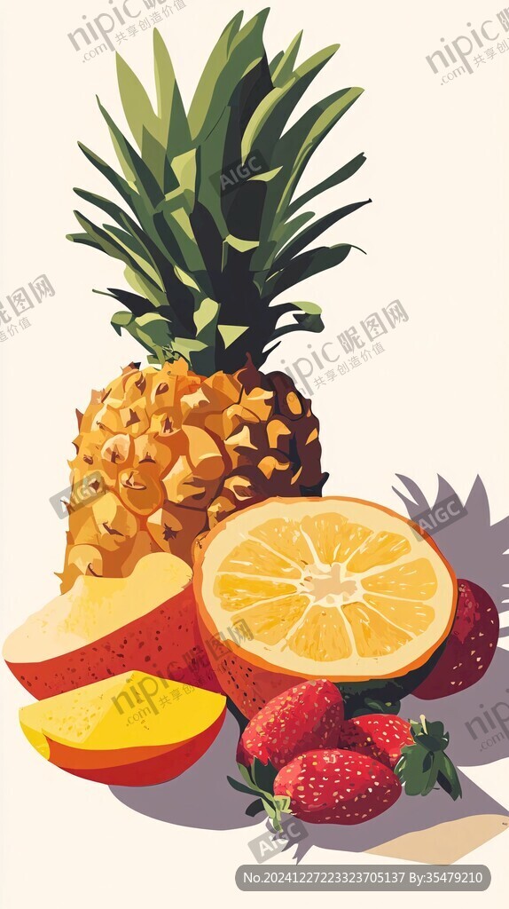 水果菠萝插画