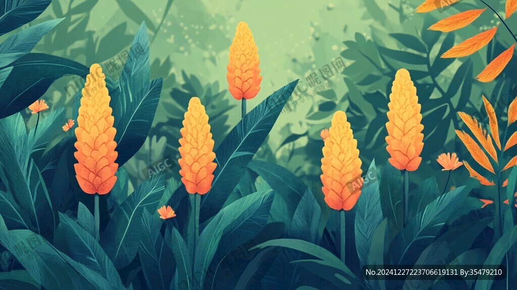 植物背景扁平插画
