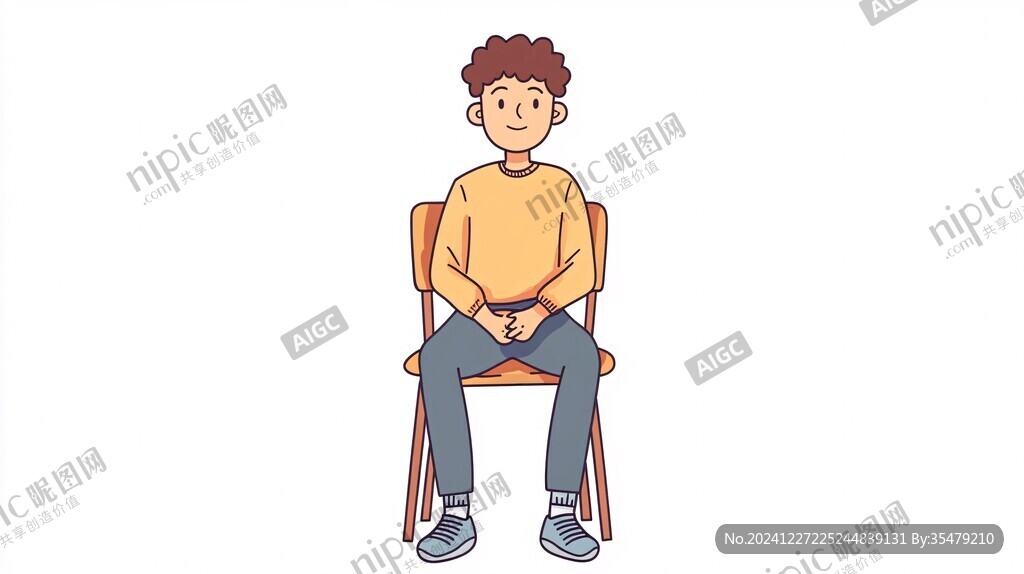 卡通人物坐姿