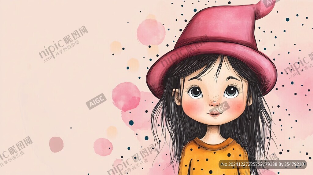 小女孩系列插画