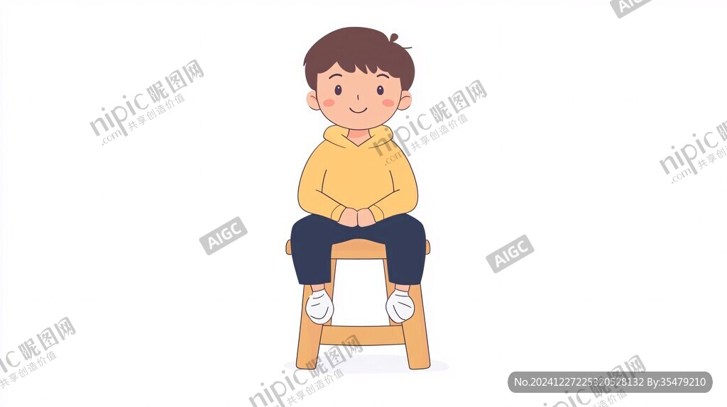 卡通人物坐姿