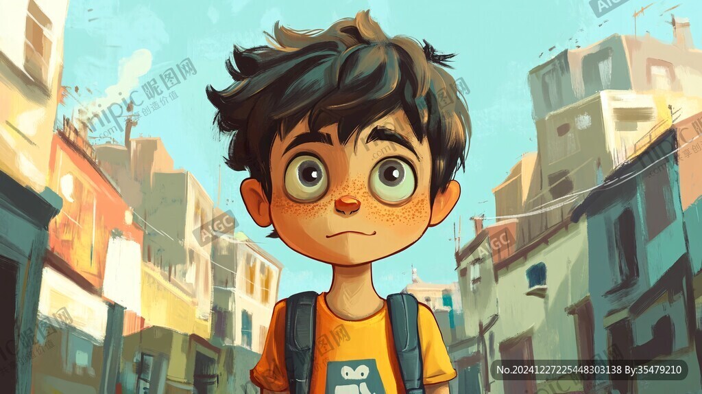 调皮男孩插画