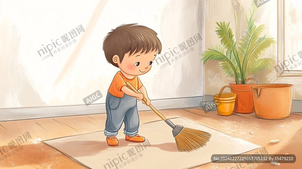 大扫除插画