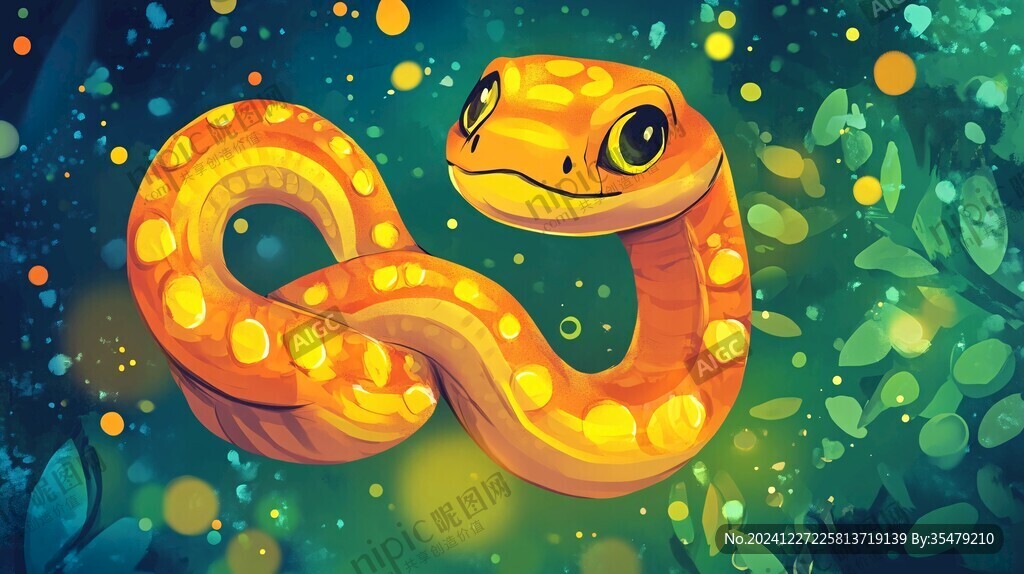 小黄蛇插画