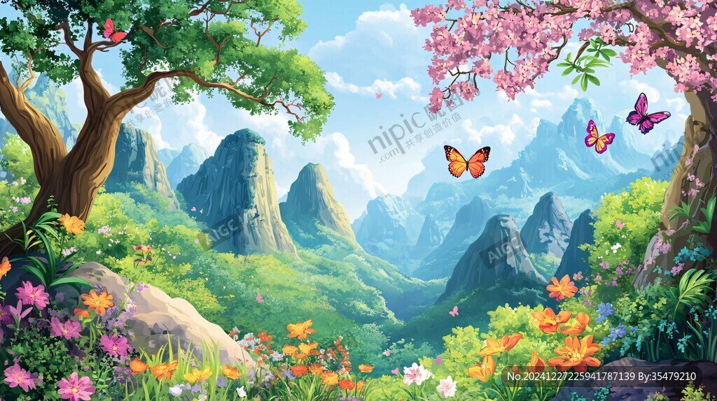 蝴蝶谷风景画