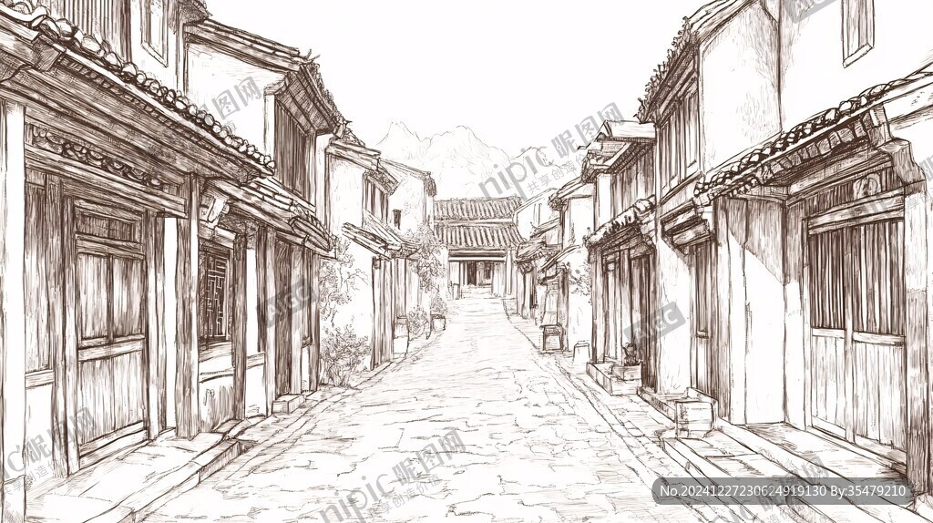 素描古街