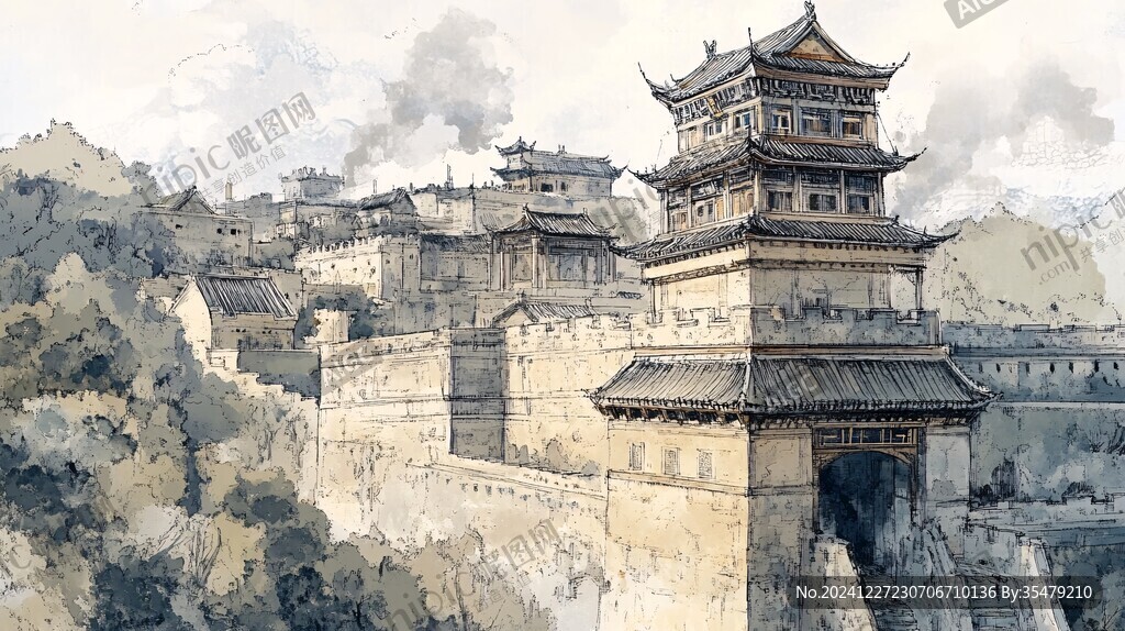 大境门插画