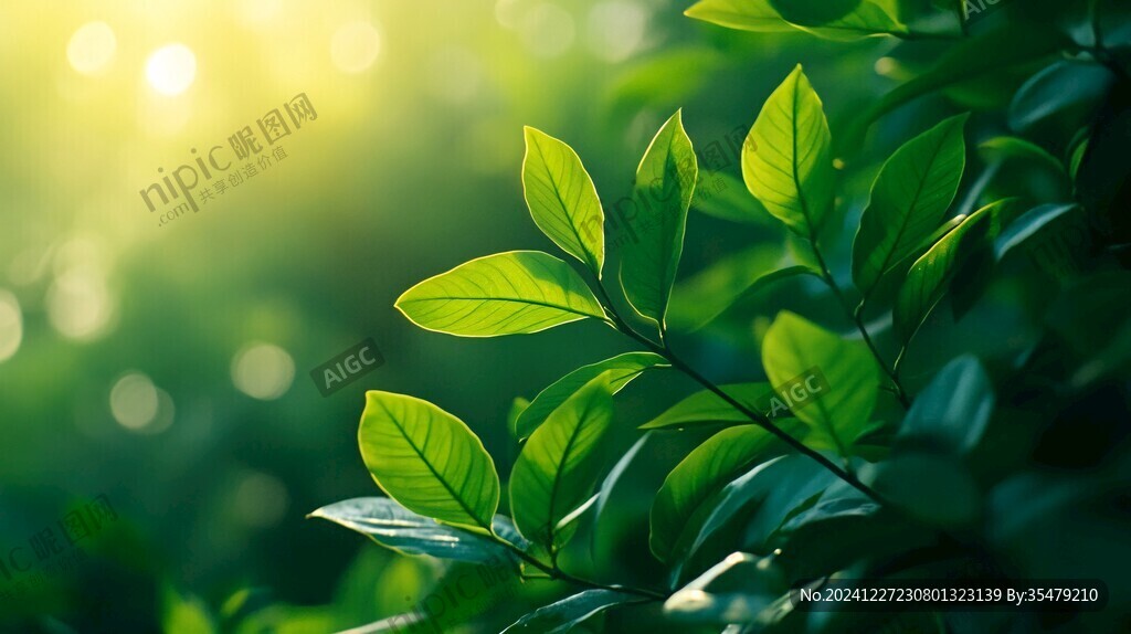 阳光树叶阳光绿叶