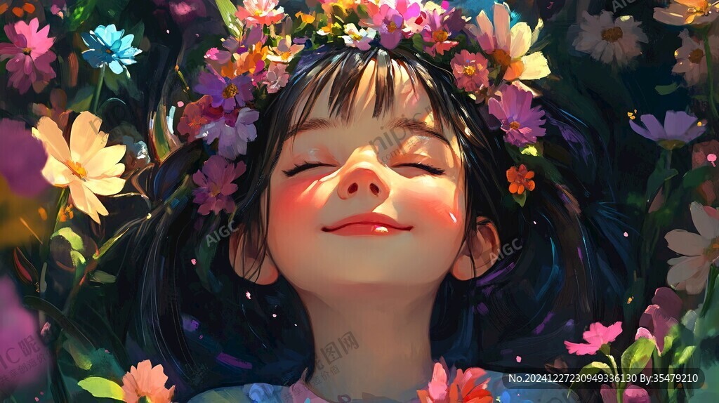 雏菊少女插画