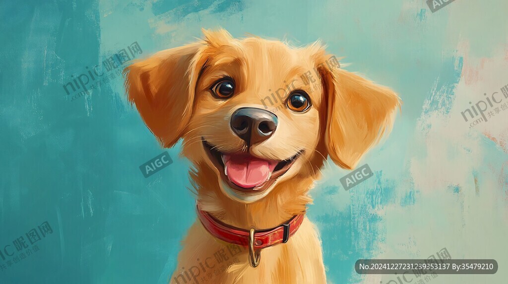 狗狗写实插画