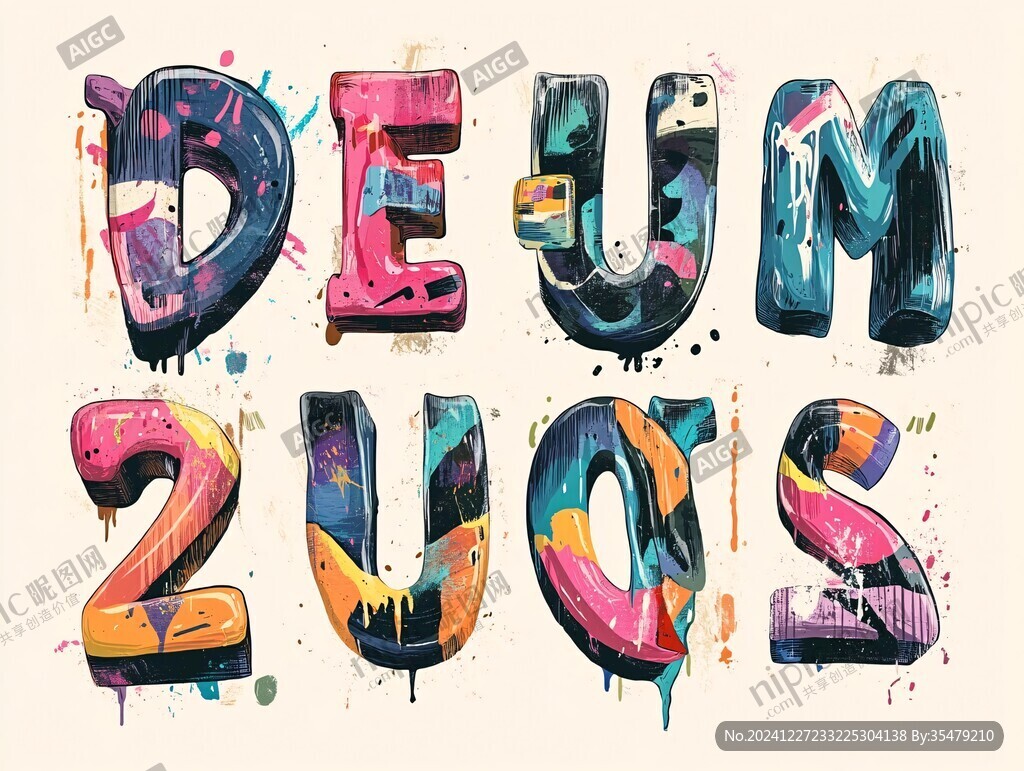 2019年彩色字