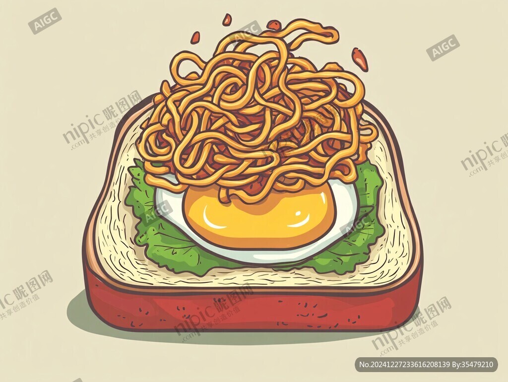 车仔面插画