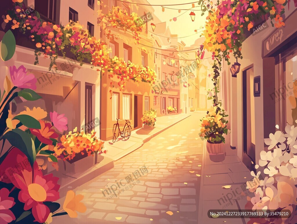 开满鲜花的街道