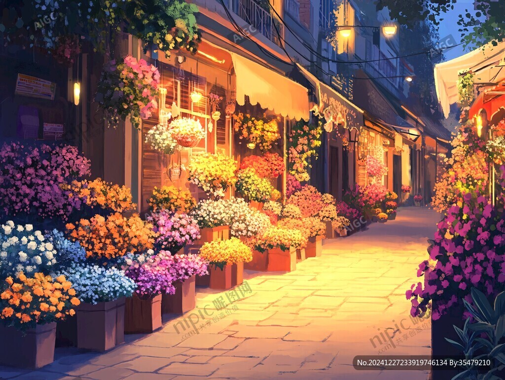 开满鲜花的街道