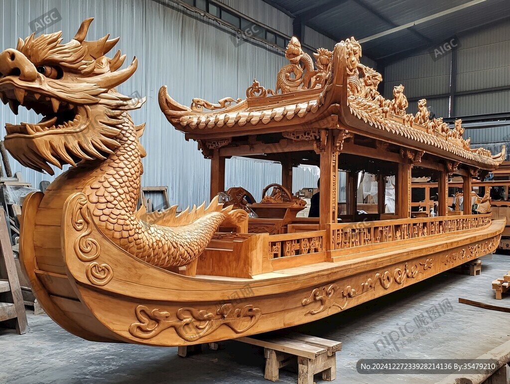 木龙船摆件