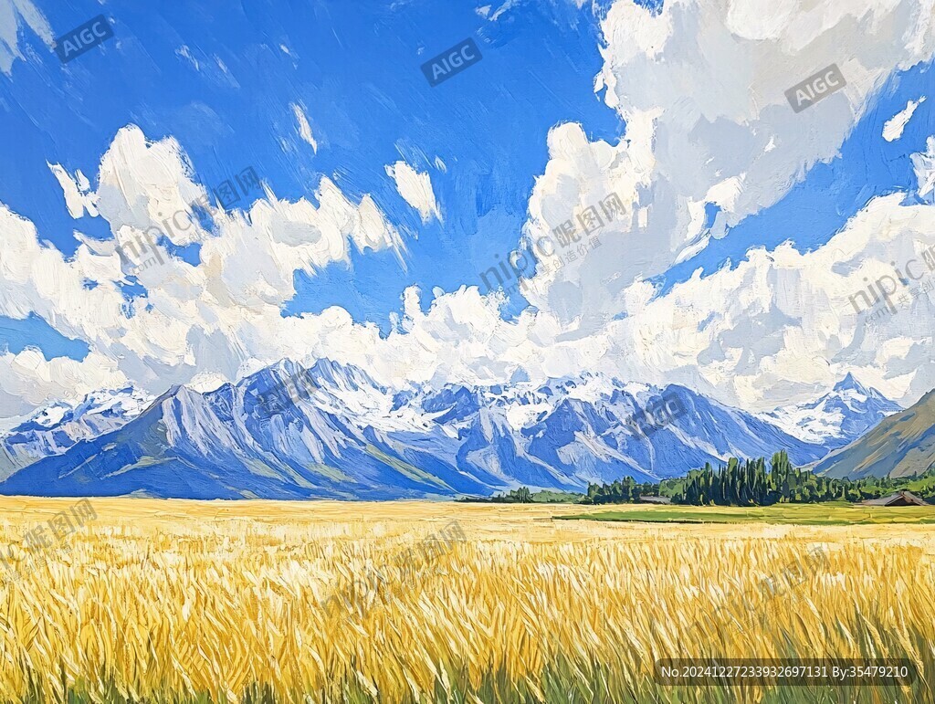 麦田插画