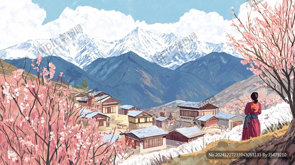 南迦巴瓦峰插画