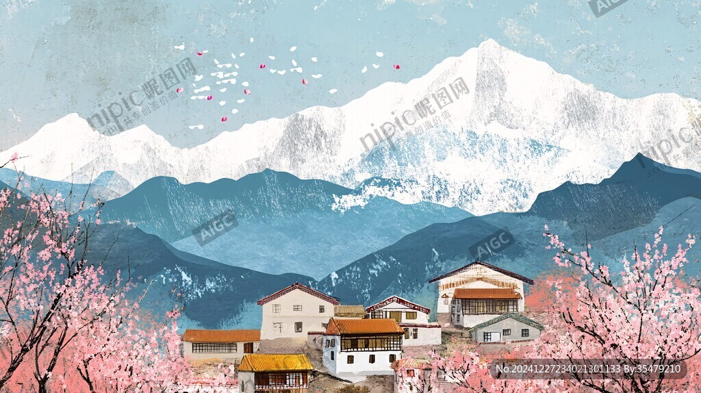 凉山建筑插画
