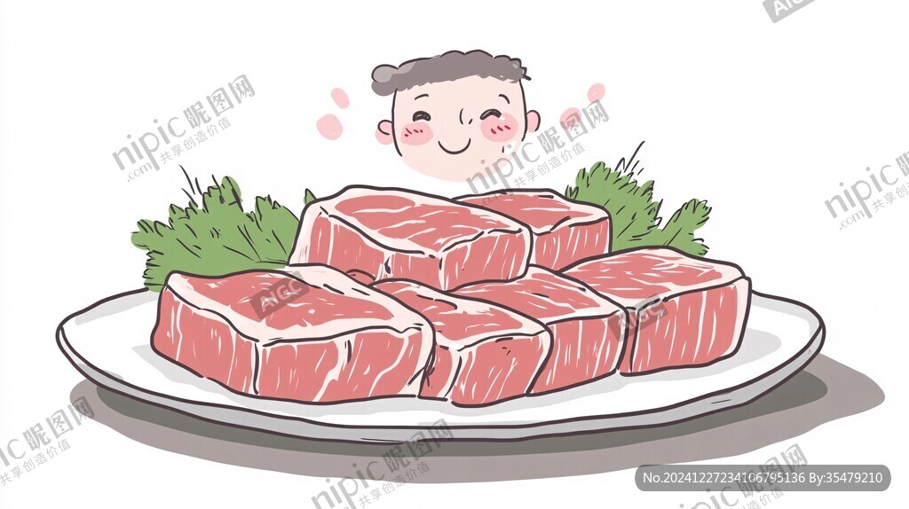 雪花牛肉插画