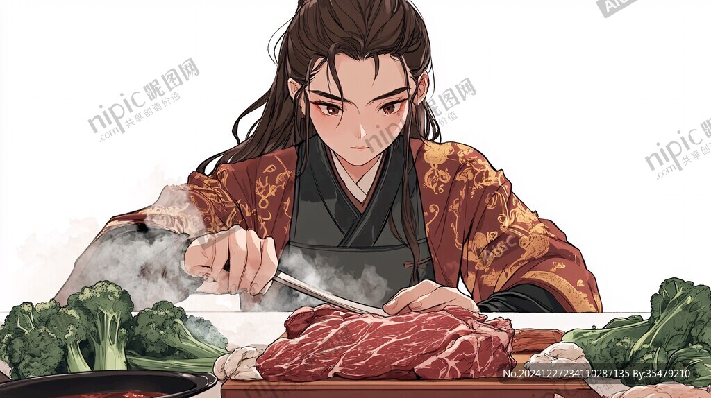 潮汕牛肉火锅插画