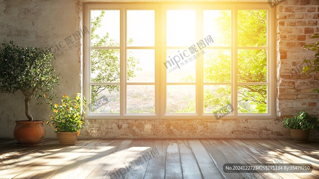 阳光照进室内背景