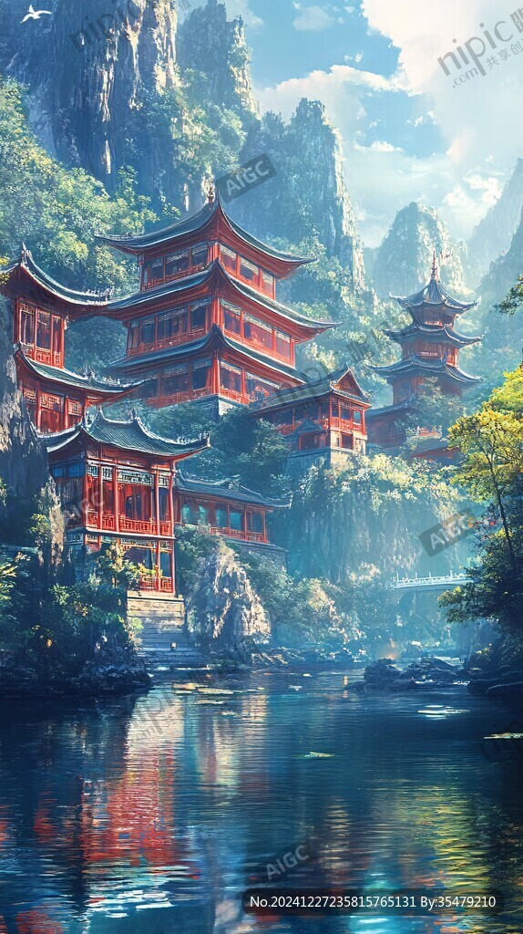 古风山水场景
