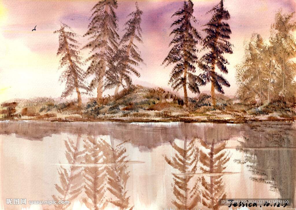 风景水彩画