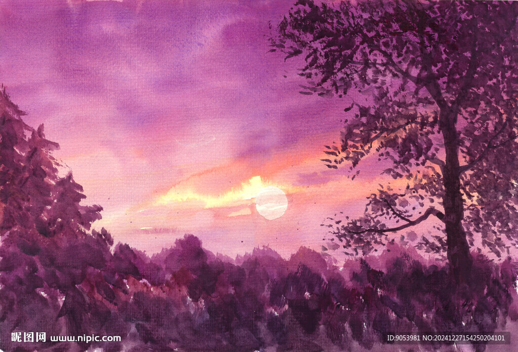 风景水彩画