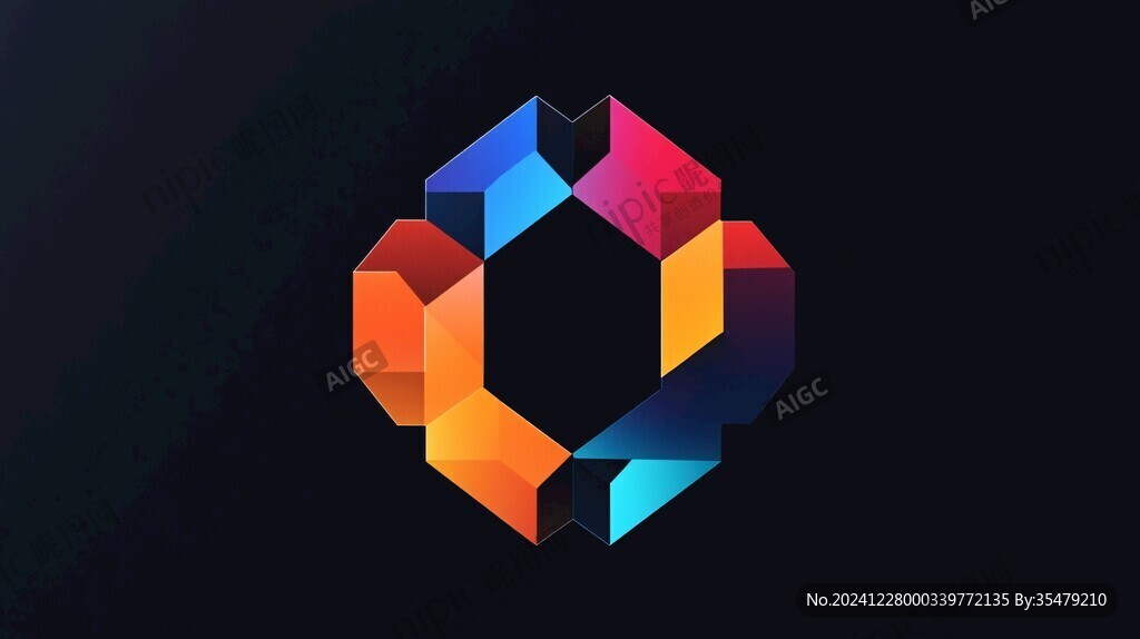 多彩几何logo