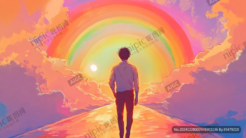 手绘追光的少年