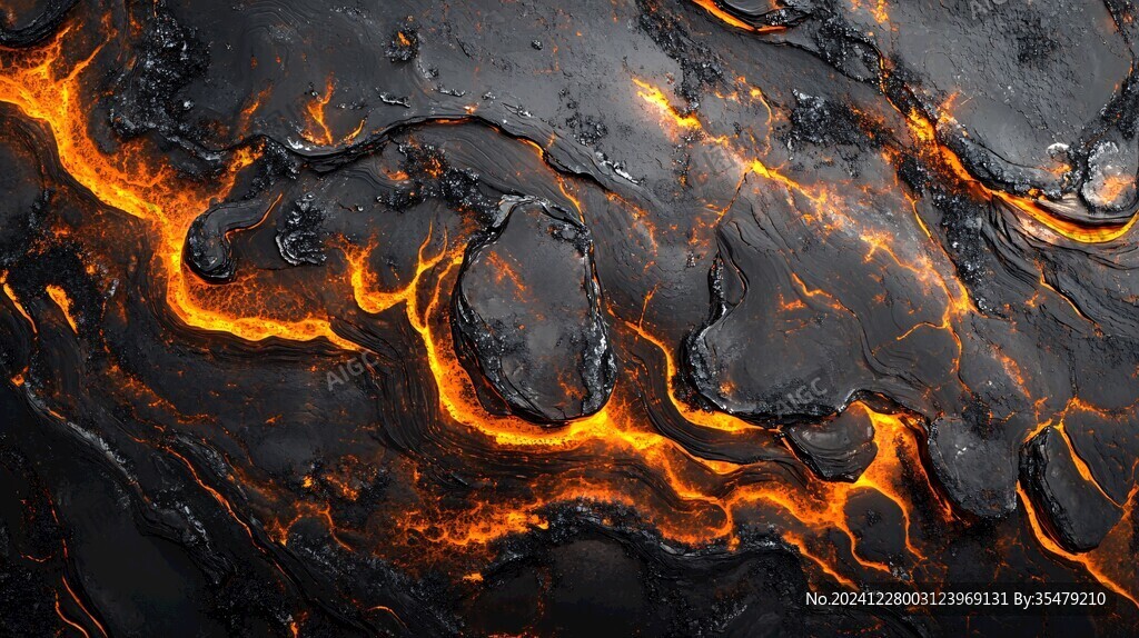 流体画金色山河