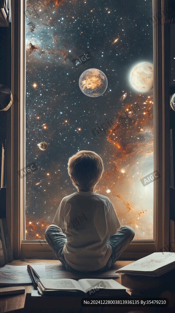 星辰大海男孩背影