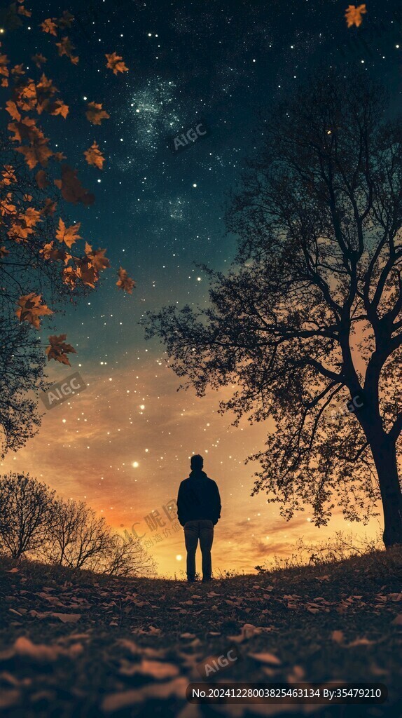 星辰大海男孩背影