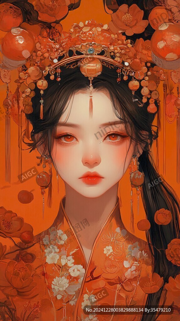 插画汉服女孩