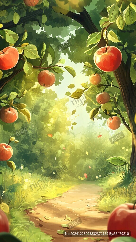 苹果园插画