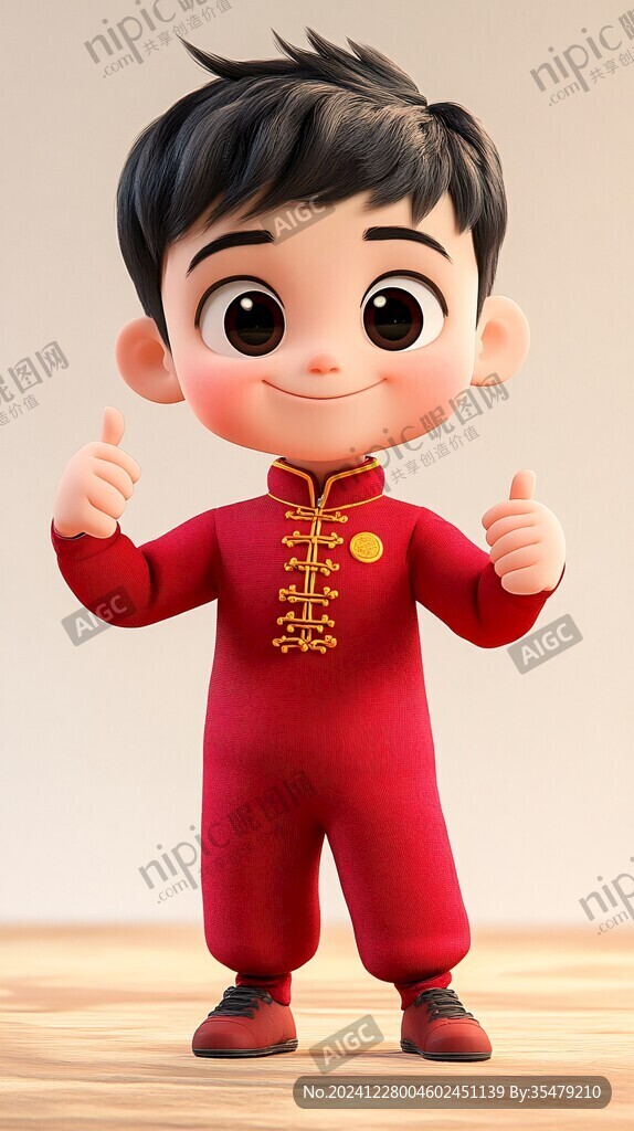 喜庆掌柜小男孩